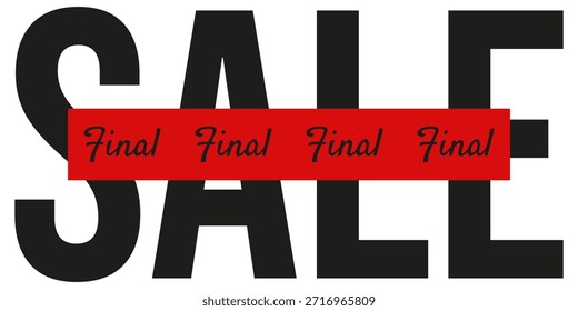 Projeto de modelo de banner horizontal vetor de venda final. Sinal de etiqueta de venda final isolado fundo transparente. Conceito de vendas comerciais. EPS 10
