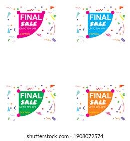 Final Sale Vector Illustration Banner. Design Social Media Post.