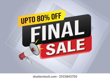 final sale word mega phone concept vector illustration and 3d style, landing page, template, ui, web, mobile app, poster, banner, flyer, background, gift card, coupon, label, wallpaper

