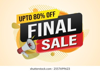 final sale word mega phone concept vector illustration and 3d style, landing page, template, ui, web, mobile app, poster, banner, flyer, background, gift card, coupon, label, wallpaper

