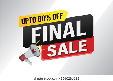 final sale word mega phone concept vector illustration and 3d style, landing page, template, ui, web, mobile app, poster, banner, flyer, background, gift card, coupon, label, wallpaper

