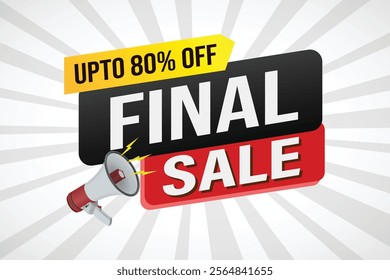 final sale word mega phone concept vector illustration and 3d style, landing page, template, ui, web, mobile app, poster, banner, flyer, background, gift card, coupon, label, wallpaper

