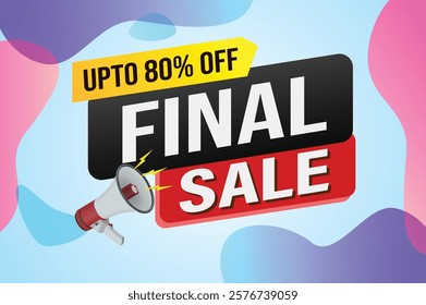 final sale word mega phone concept vector illustration and 3d style, landing page, template, ui, web, mobile app, poster, banner, flyer, background, gift card, coupon, label, wallpaper

