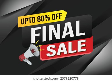 final sale word mega phone concept vector illustration and 3d style, landing page, template, ui, web, mobile app, poster, banner, flyer, background, gift card, coupon, label, wallpaper

