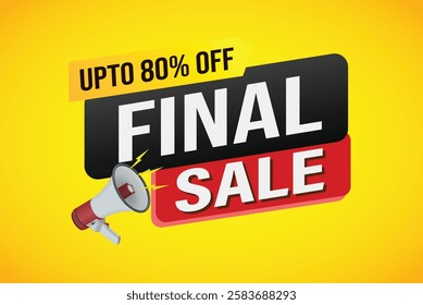 final sale word mega phone concept vector illustration and 3d style, landing page, template, ui, web, mobile app, poster, banner, flyer, background, gift card, coupon, label, wallpaper

