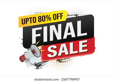 final sale word mega phone concept vector illustration and 3d style, landing page, template, ui, web, mobile app, poster, banner, flyer, background, gift card, coupon, label, wallpaper

