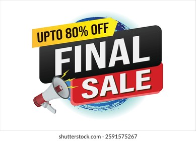 final sale word mega phone concept vector illustration and 3d style, landing page, template, ui, web, mobile app, poster, banner, flyer, background, gift card, coupon, label, wallpaper

