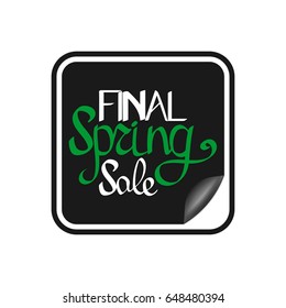 Final Spring Sale, banner design template, vector illustration