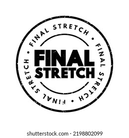 Final Stretch text stamp, concept background