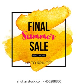 Final summer sale banner template. Vector eps 10 format.