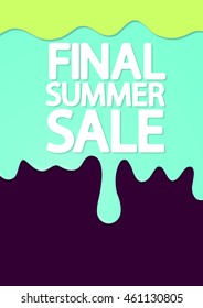 Final Summer Sale, melted cream, brochure design, size A4, vector illustration