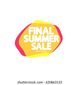 Final Summer Sale, speech bubble banner, element design template, app icon, vector illustration