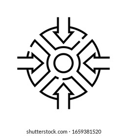 Final target line icon, concept sign, outline vector illustration, linear symbol.