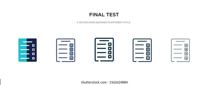 final test icon in different style vector illustration. two colored and black final test vector icons designed in filled, outline, line and stroke style can be used for web, mobile, ui