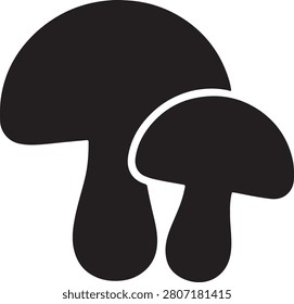 Final variation of the magic forest pair mushroom silhouette vector, capturing an enchanted woodland vibe.