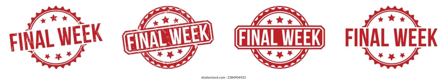 Final Week Red Rubber Stamp vector design.
