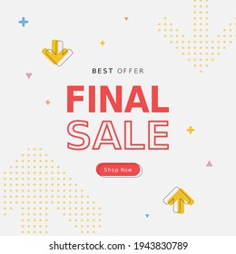 Finale sale banner with sample text, best offer, shop now