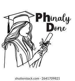 Finally Done PhD Graduation Silhouette Woman