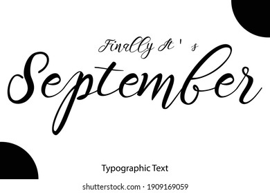 Por último es caligrafía de septiembre Color negro texto sobre fondo blanco