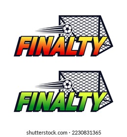 Finalty in soccer game with goalposts and ball design