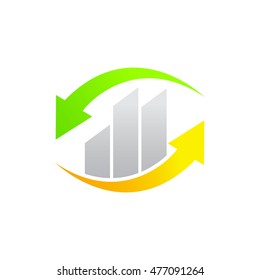 Finanace chart bar logo template design vector