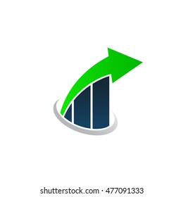 Finanace chart bar logo template design vector