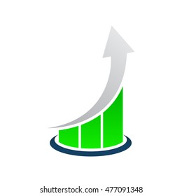 Finanace chart bar logo template design vector