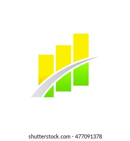 Finanace chart bar logo template design vector