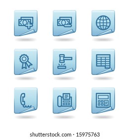 Finance 2 icons, blue sticker series