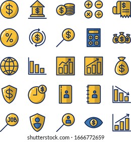 Paquete de iconos del conjunto de finanzas 25