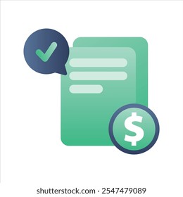 finance aceitou relatório minimalista design moderno para IU com cor de tom verde