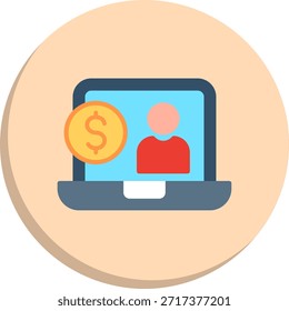 Icono de estilo de círculo plano de Inicio de sesión de Cuenta financiera