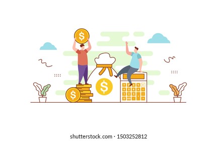 Finance accounting flat vector illustration concept,can be used for landing page, ui, web, app intro card, editorial, flyer, and banner.