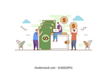 Finance accounting flat vector illustration concept,can be used for landing page, ui, web, app intro card, editorial, flyer, and banner.