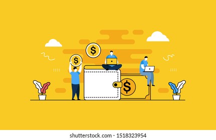 Finance accounting flat vector illustration concept,can be used for landing page, ui, web, app intro card, editorial, flyer, and banner.