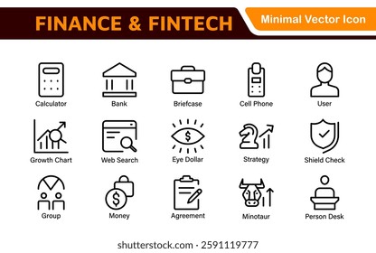 Finance and Accounting Icons Collection. Vector-Based Icons for Money Management, Investment, Taxes, and Business Finance
