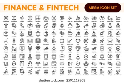 Finance and Accounting Icons Collection. Vector-Based Icons for Money Management, Investment, Taxes, and Business Finance
