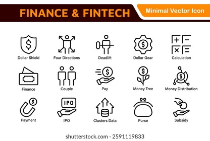 Finance and Accounting Icons Collection. Vector-Based Icons for Money Management, Investment, Taxes, and Business Finance