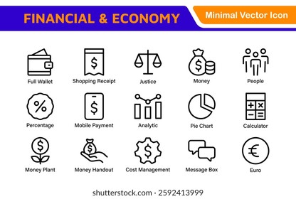 Finance and Accounting Icons Collection. Vector-Based Icons for Money Management, Investment, Taxes, and Business Finance