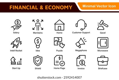 Finance and Accounting Icons Collection. Vector-Based Icons for Money Management, Investment, Taxes, and Business Finance
