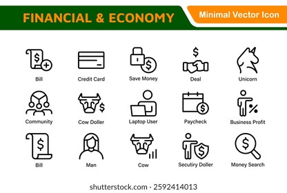 Finance and Accounting Icons Collection. Vector-Based Icons for Money Management, Investment, Taxes, and Business Finance