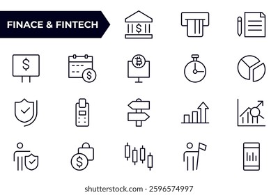 Finance and Accounting Icons Collection. Vector-Based Icons for Money Management, Investment, Taxes, and Business Finance