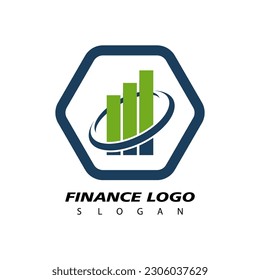 Vector de diseño de logotipos financieros y contables. Concepto de logotipo económico
