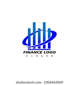 Vector de diseño de logotipos financieros y contables. Concepto de logotipo económico
