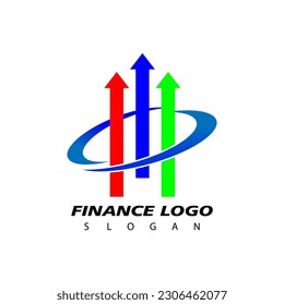 Vector de diseño de logotipos financieros y contables. Concepto de logotipo económico
