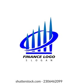 Vector de diseño de logotipos financieros y contables. Concepto de logotipo económico

