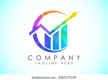 Finance and accounting logo low poly art style design vector template, Business finance logo