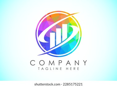 Finance and accounting logo low poly art style design vector template, Business finance logo