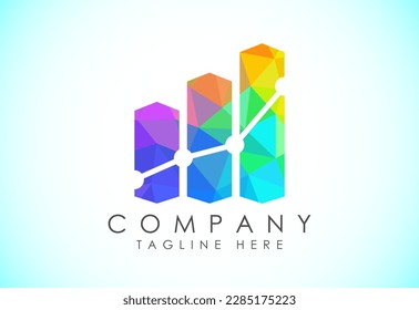 Finance and accounting logo low poly art style design vector template, Business finance logo