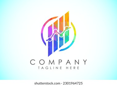 Logo de finanzas y contabilidad diseño de bajo estilo de arte de polos, plantilla vectorial, logotipo de finanzas empresariales